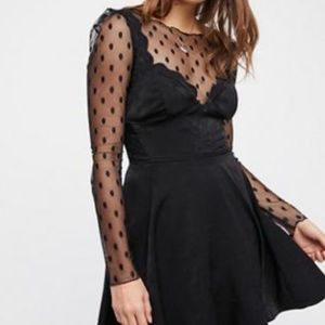 Free People Jills Black Swan Dress